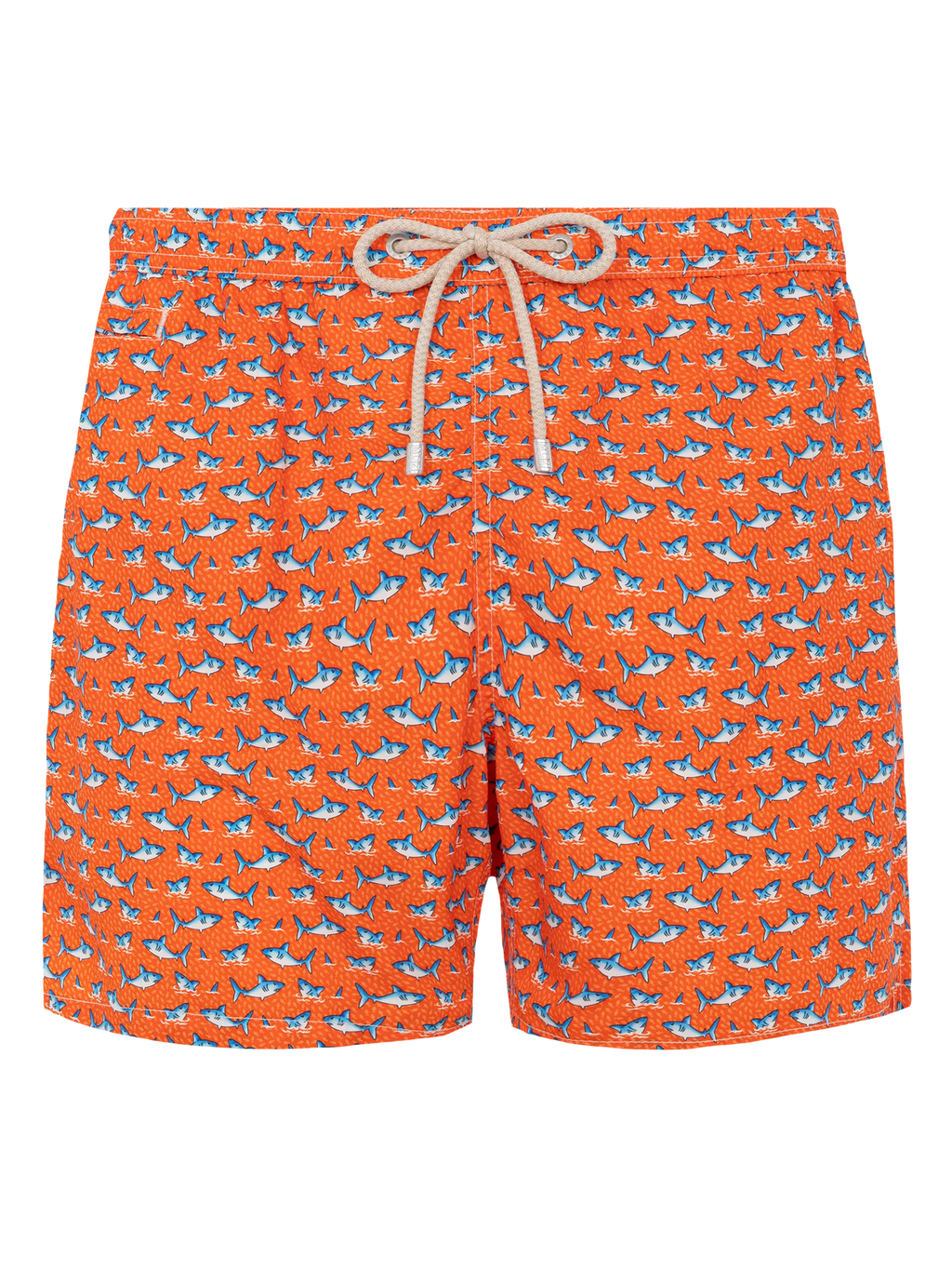 LIGHTWEIGHT FABRIC SWIM SHORTS LIGHTING WITH MICRO SHARK PRINT