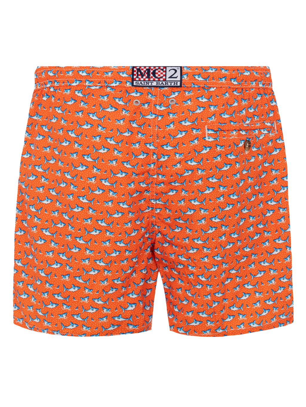 LIGHTWEIGHT FABRIC SWIM SHORTS LIGHTING WITH MICRO SHARK PRINT