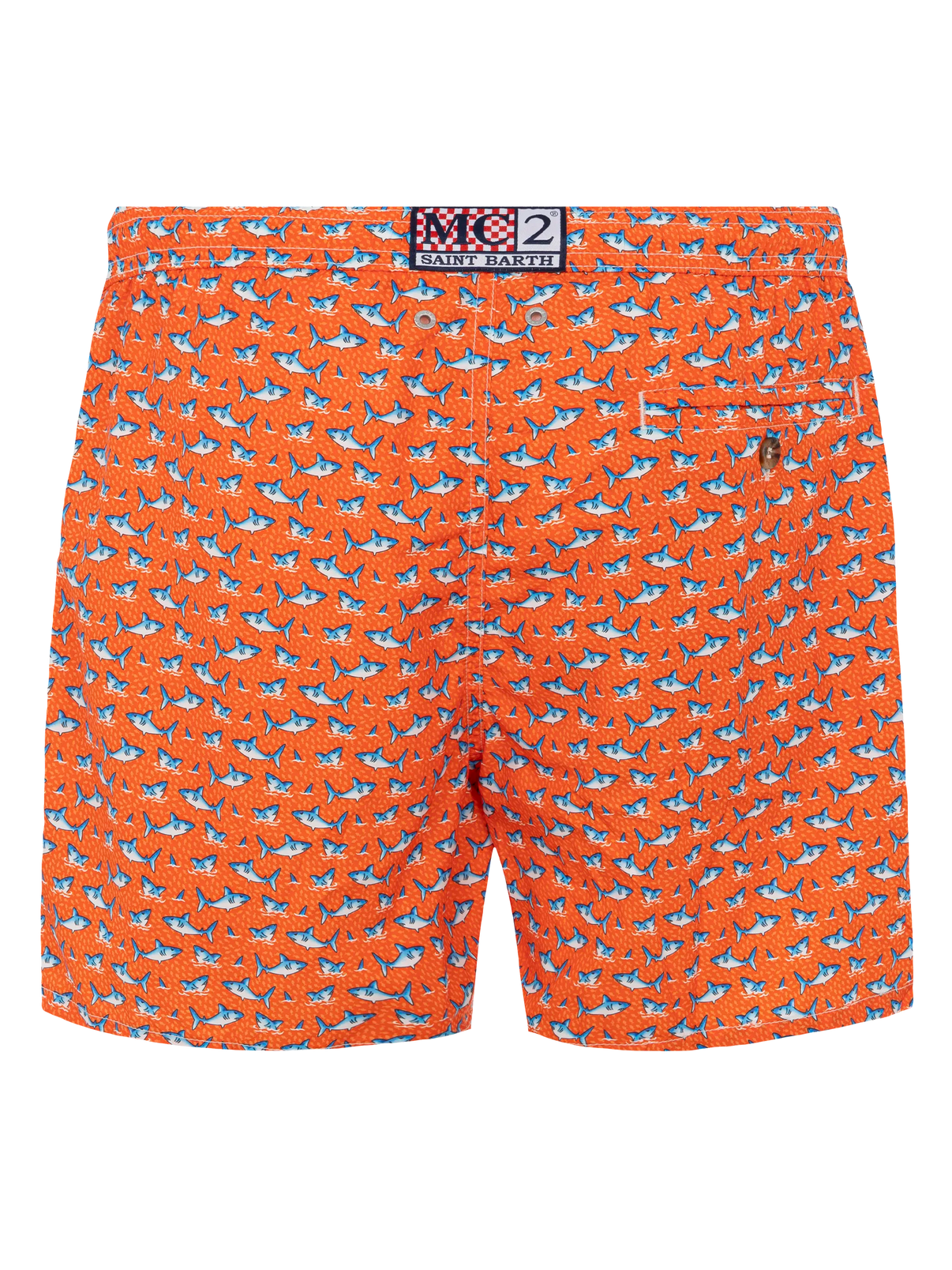 LIGHTWEIGHT FABRIC SWIM SHORTS LIGHTING WITH MICRO SHARK PRINT