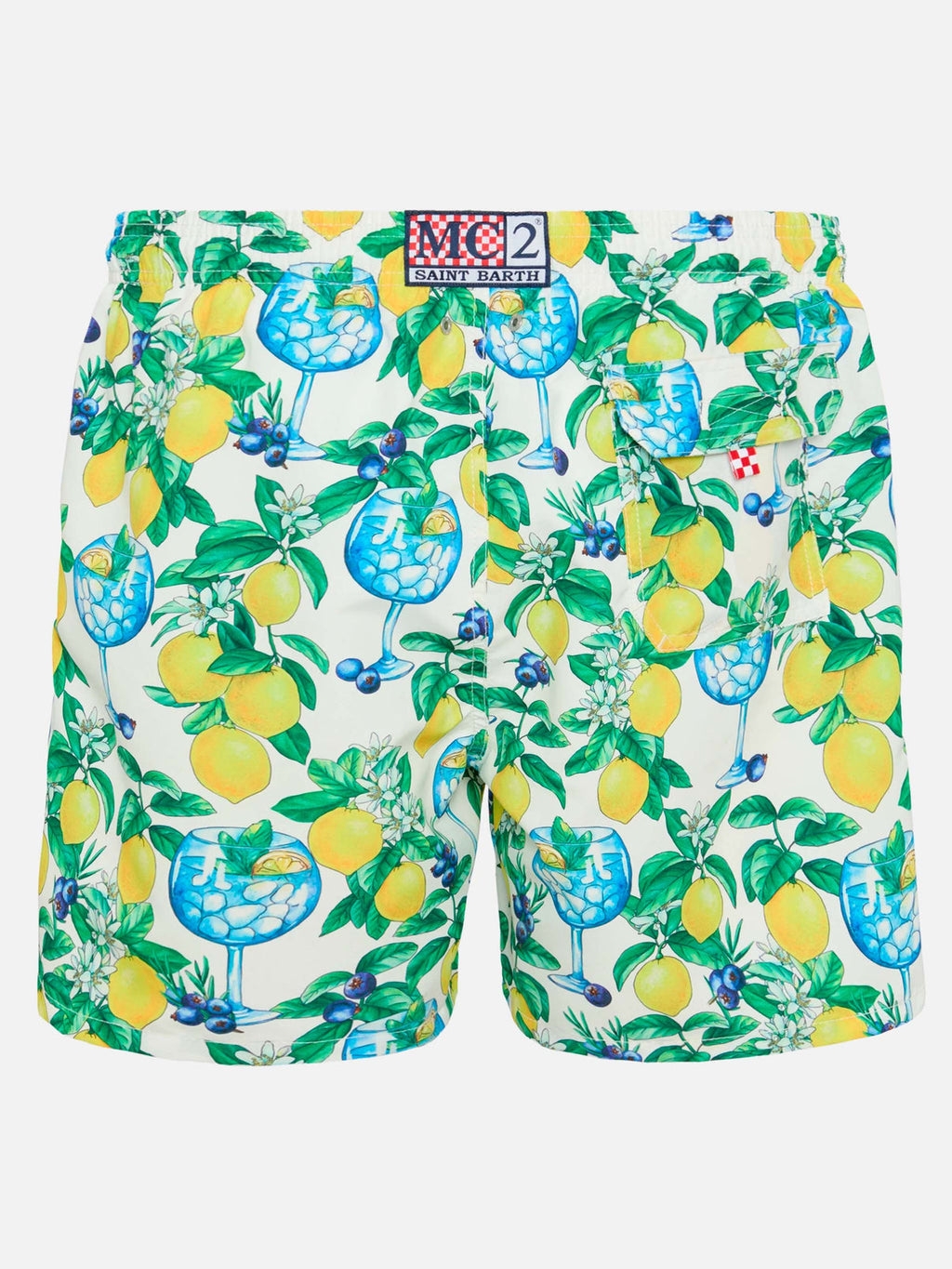 MC2 GUSTAVIA SWIM-SHORTS WITH GIN AND LEMONS PRINT