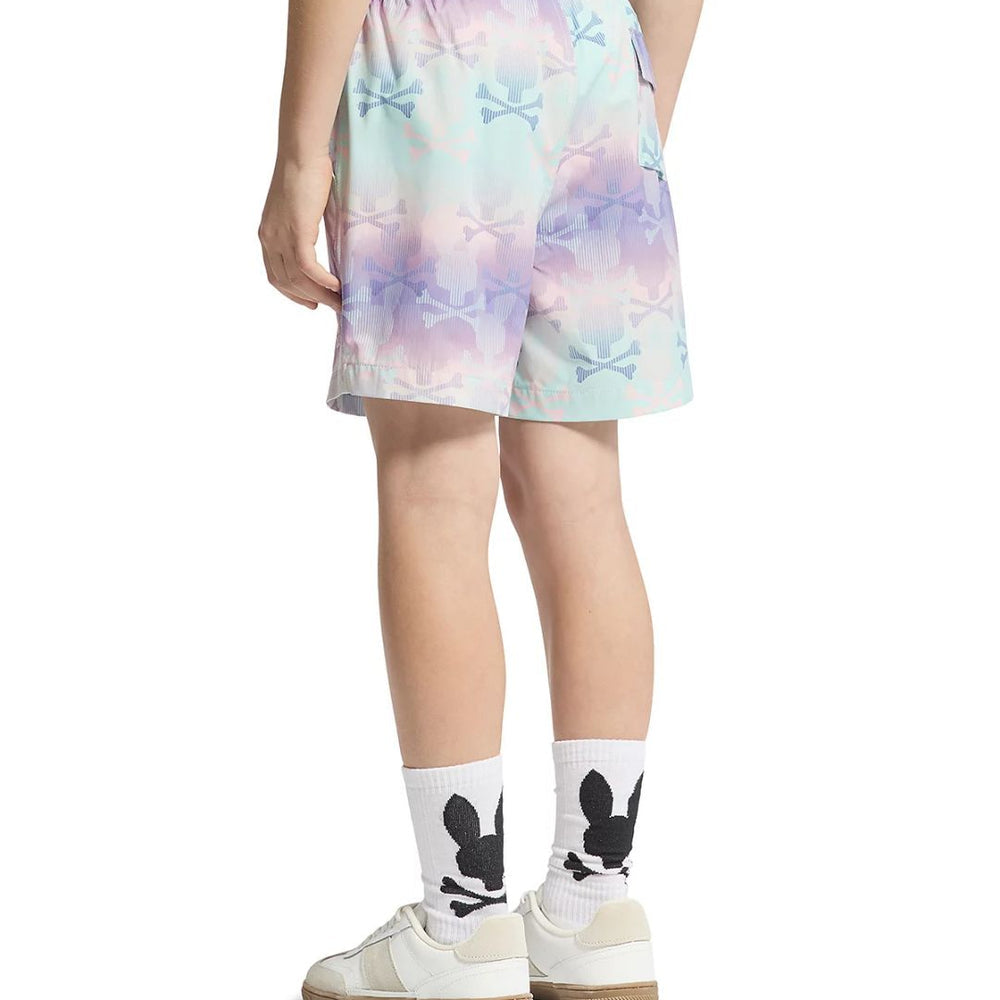 PSYCHO BUNNY - FORSTER BUNNY Printed Swim Shorts in LAVENDER GREY