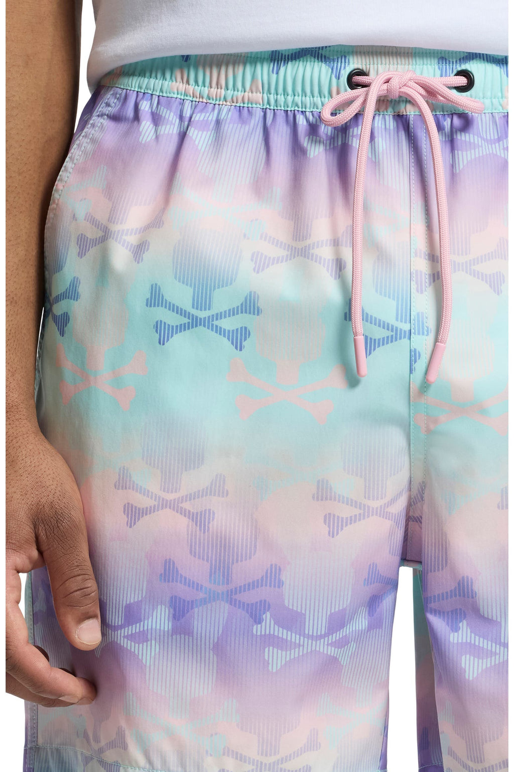 PSYCHO BUNNY - FORSTER BUNNY Printed Swim Shorts in LAVENDER GREY