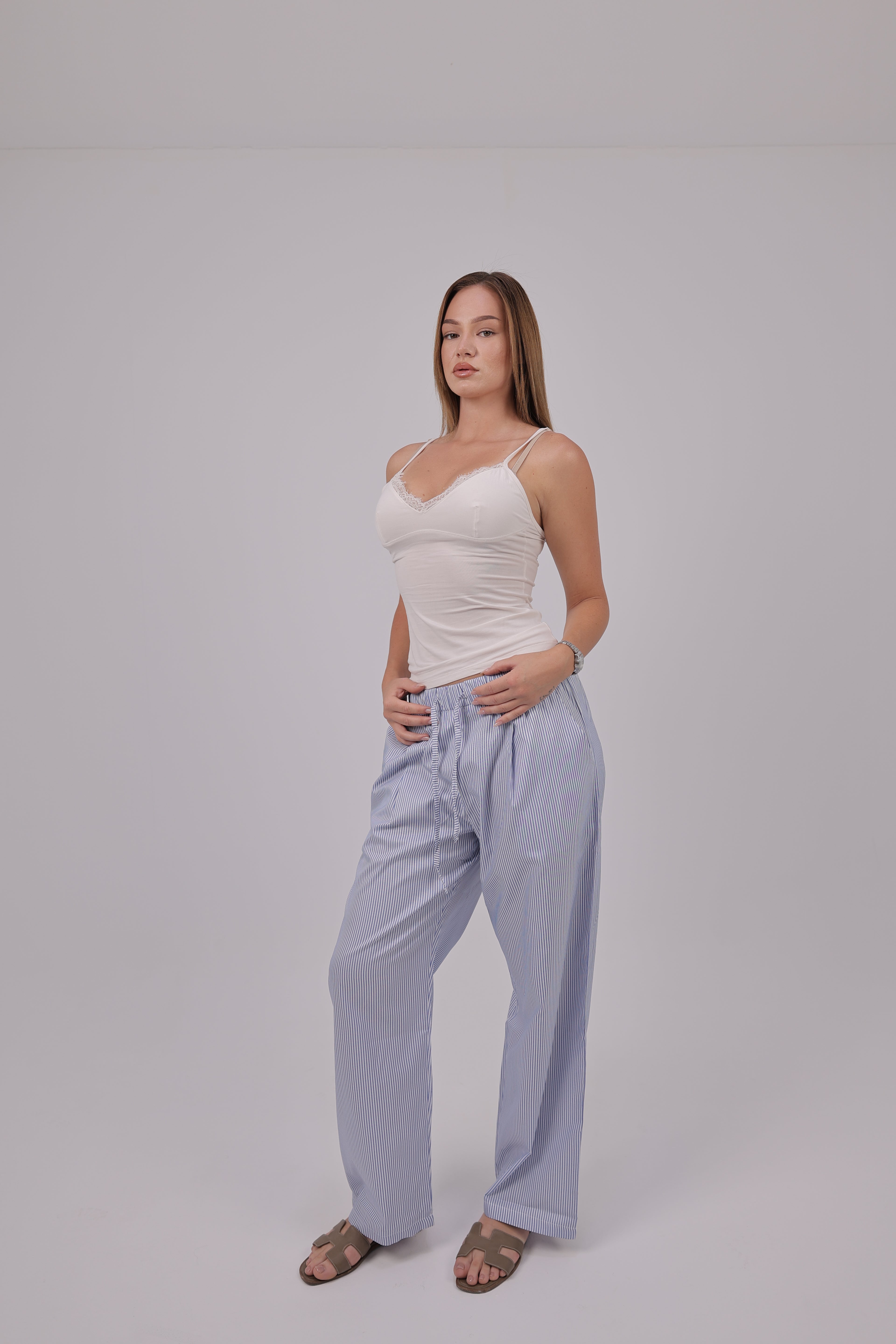 Capri Stripe Trouser