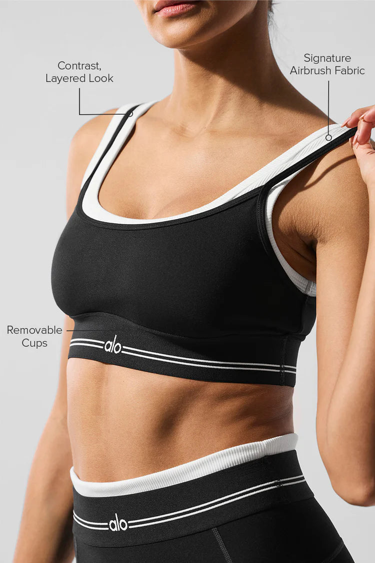 ‏ Aura Layered Sports Bra & High-Waist Leggings