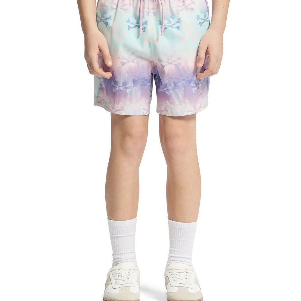 PSYCHO BUNNY - FORSTER BUNNY Printed Swim Shorts in LAVENDER GREY