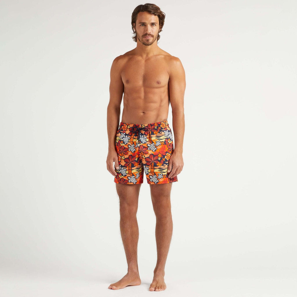 VILEBREQUIN MEN STRETCH SWIM SHORTS MONOI TURTLES + bag