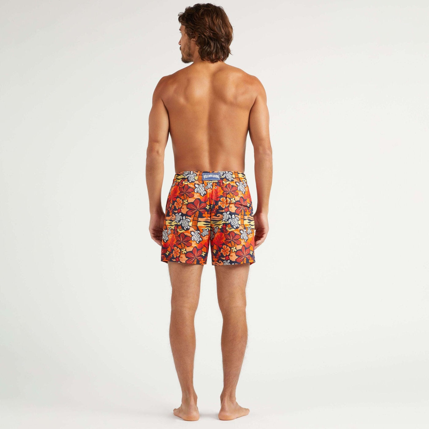 VILEBREQUIN MEN STRETCH SWIM SHORTS MONOI TURTLES + bag