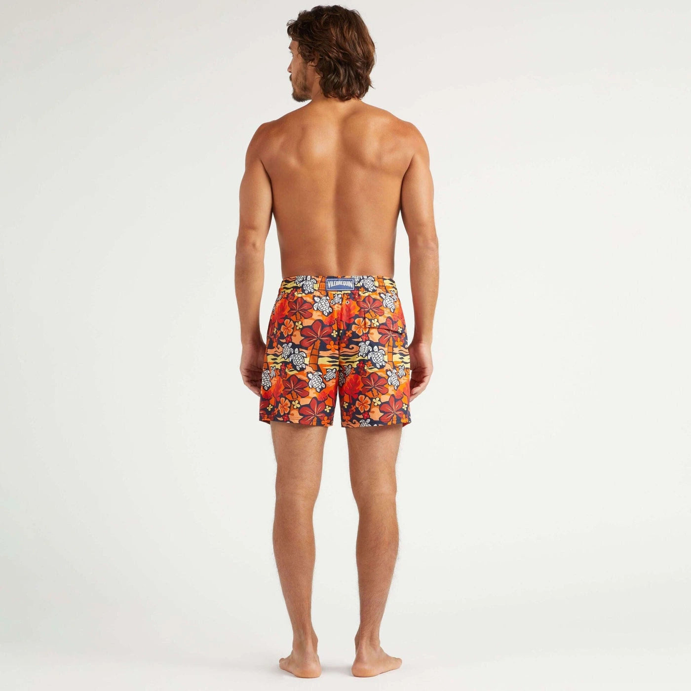 VILEBREQUIN MEN STRETCH SWIM SHORTS MONOI TURTLES + bag