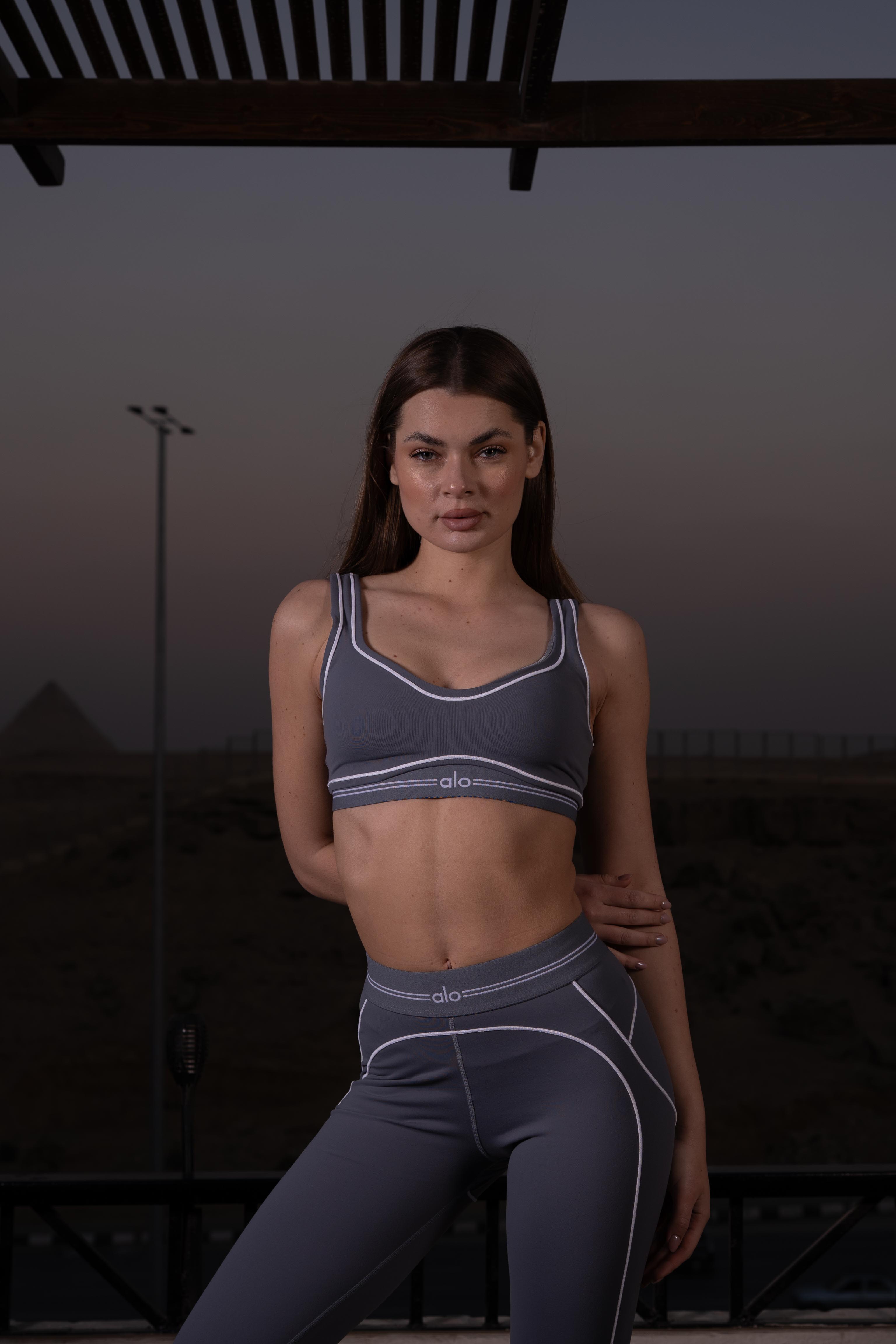 Airbrush Heart Throb Bra & Leggings Set in Steel Grey/White (Copy)
