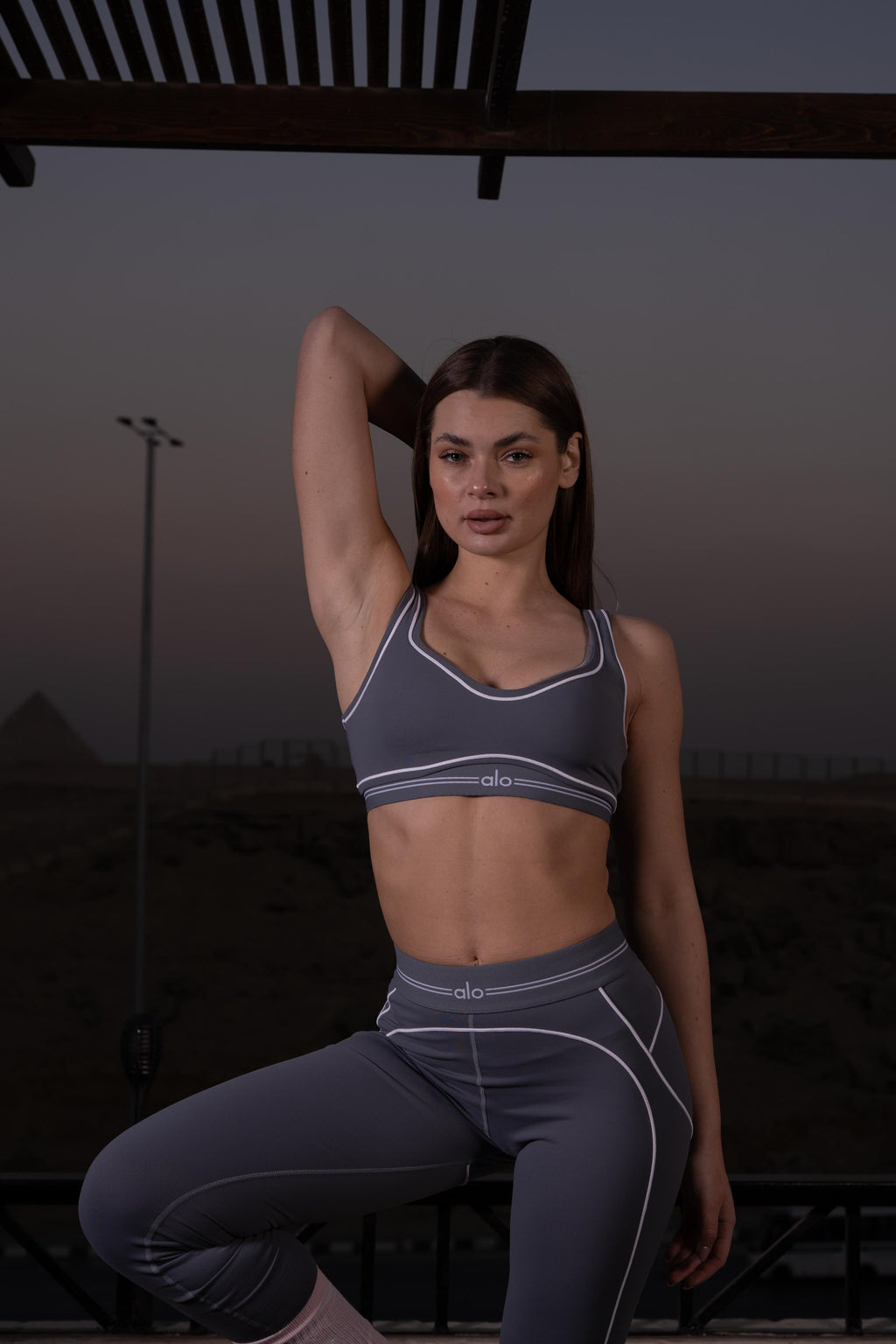 Airbrush Heart Throb Bra & Leggings Set in Steel Grey/White (Copy)