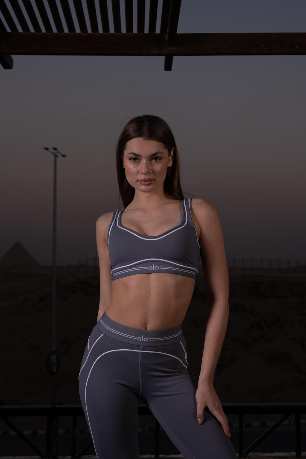 Airbrush Heart Throb Bra & Leggings Set in Steel Grey/White (Copy)