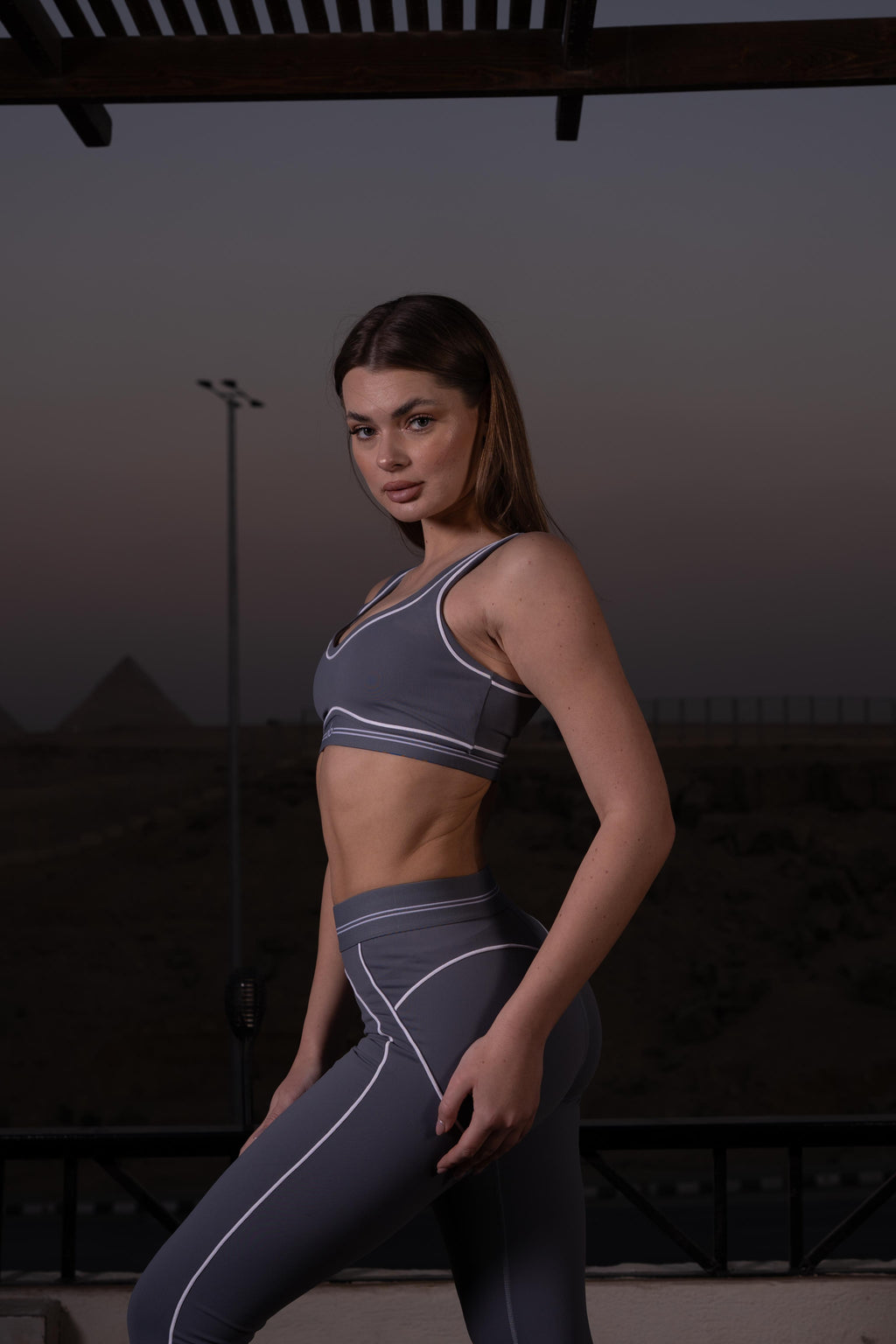 Airbrush Heart Throb Bra & Leggings Set in Steel Grey/White (Copy)