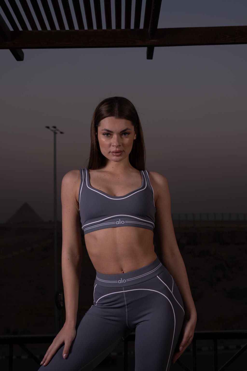Airbrush Heart Throb Bra & Leggings Set in Steel Grey/White (Copy)