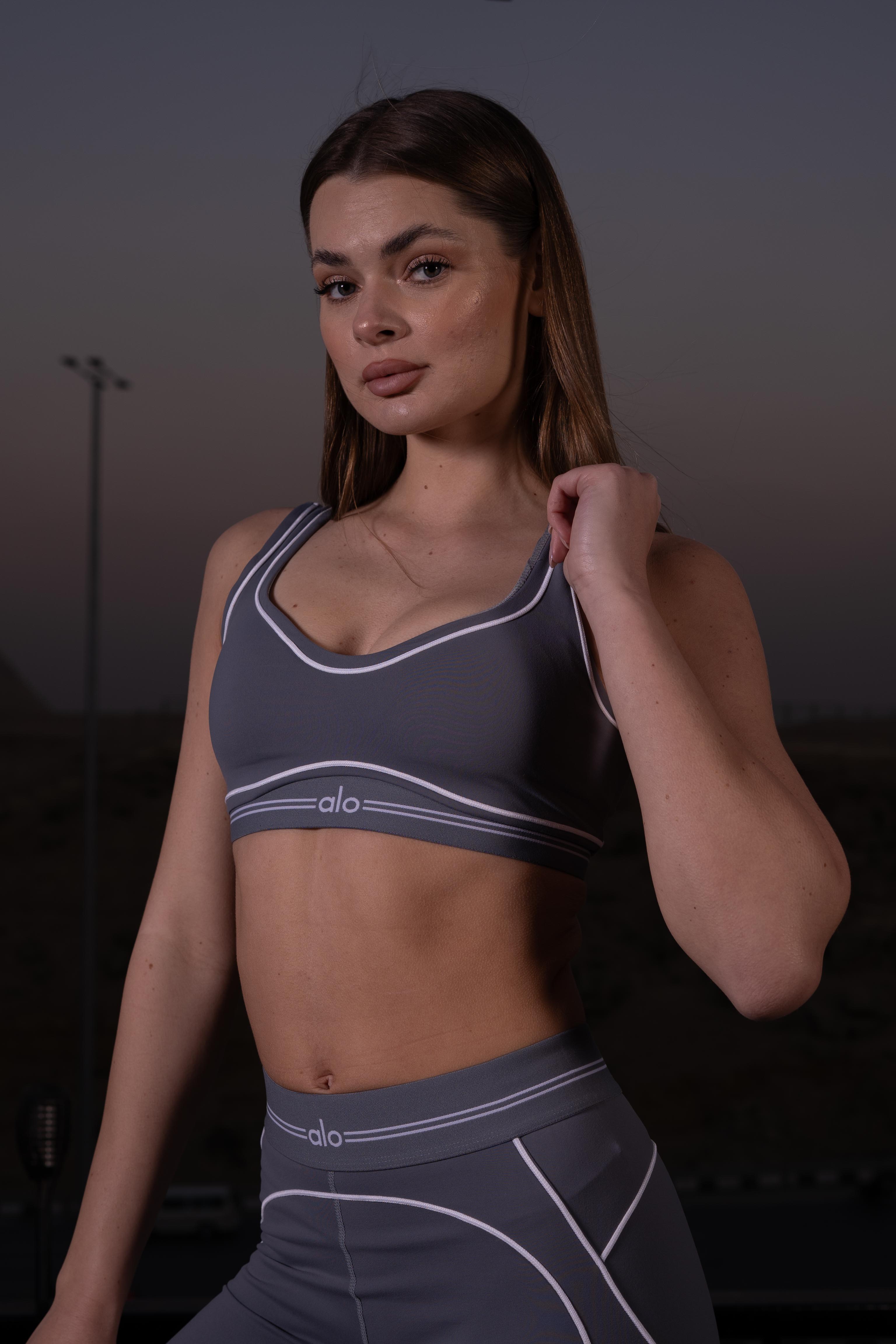 Airbrush Heart Throb Bra & Leggings Set in Steel Grey/White (Copy)