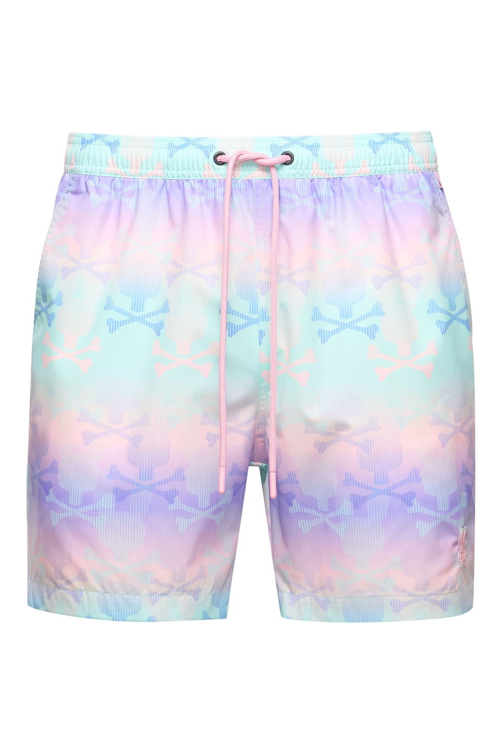 PSYCHO BUNNY - FORSTER BUNNY Printed Swim Shorts in LAVENDER GREY