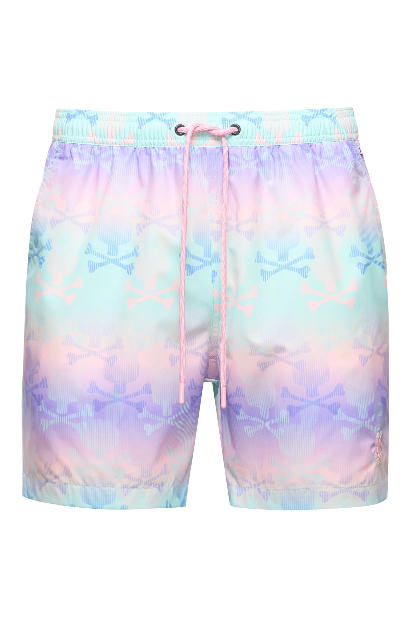 PSYCHO BUNNY - FORSTER BUNNY Printed Swim Shorts in LAVENDER GREY