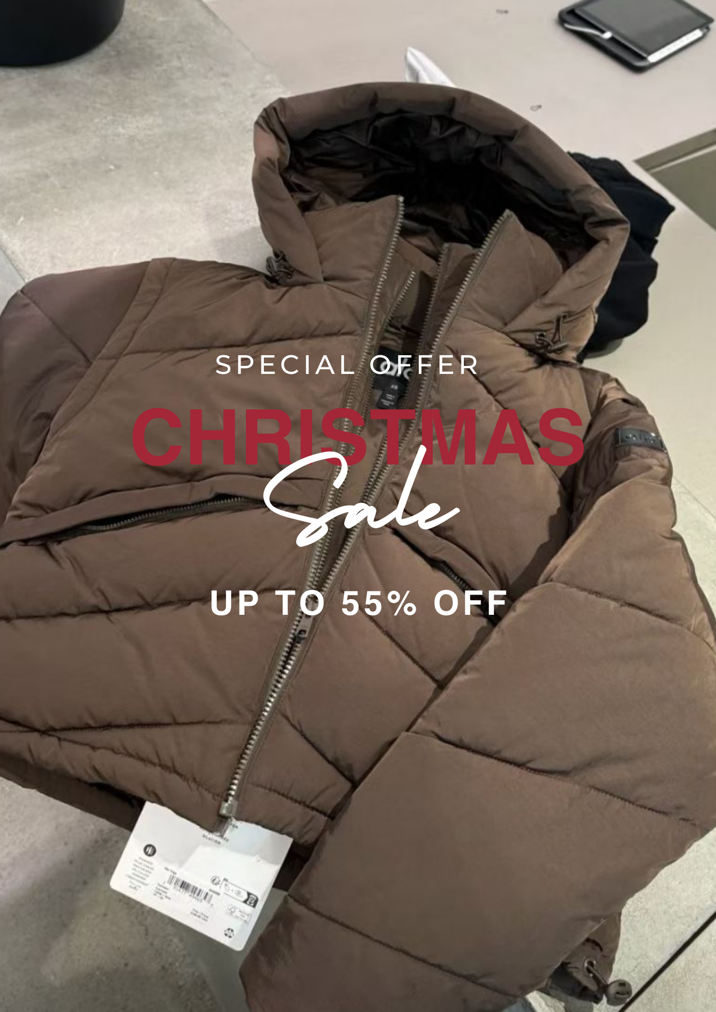 The double zipper Glacier Puffer In Brown