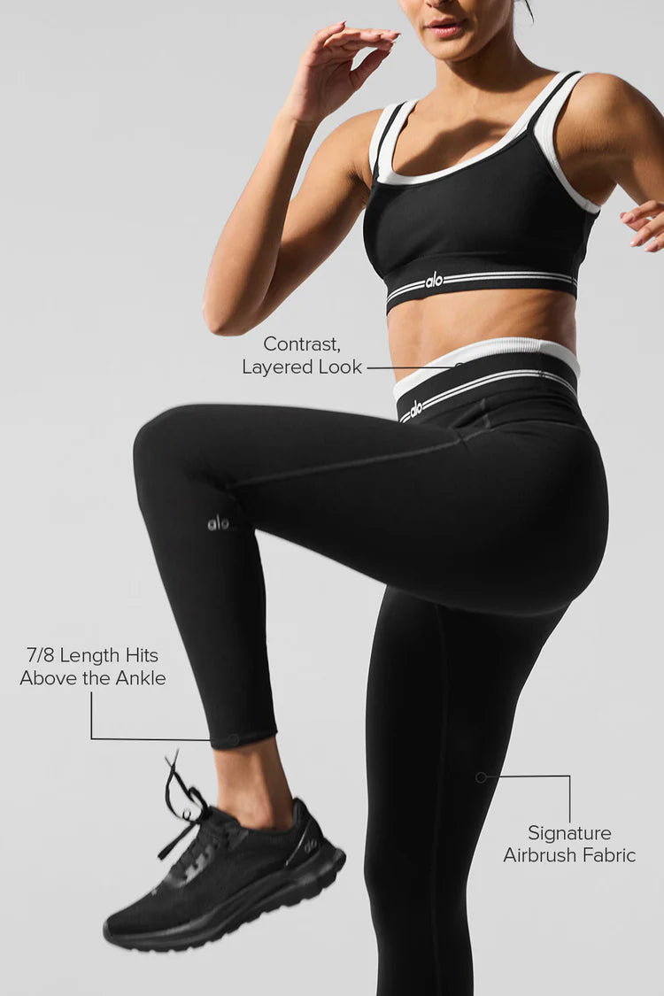 ‏ Aura Layered Sports Bra & High-Waist Leggings