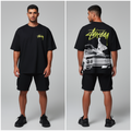 Stussy Beat Crazy Tee in Black