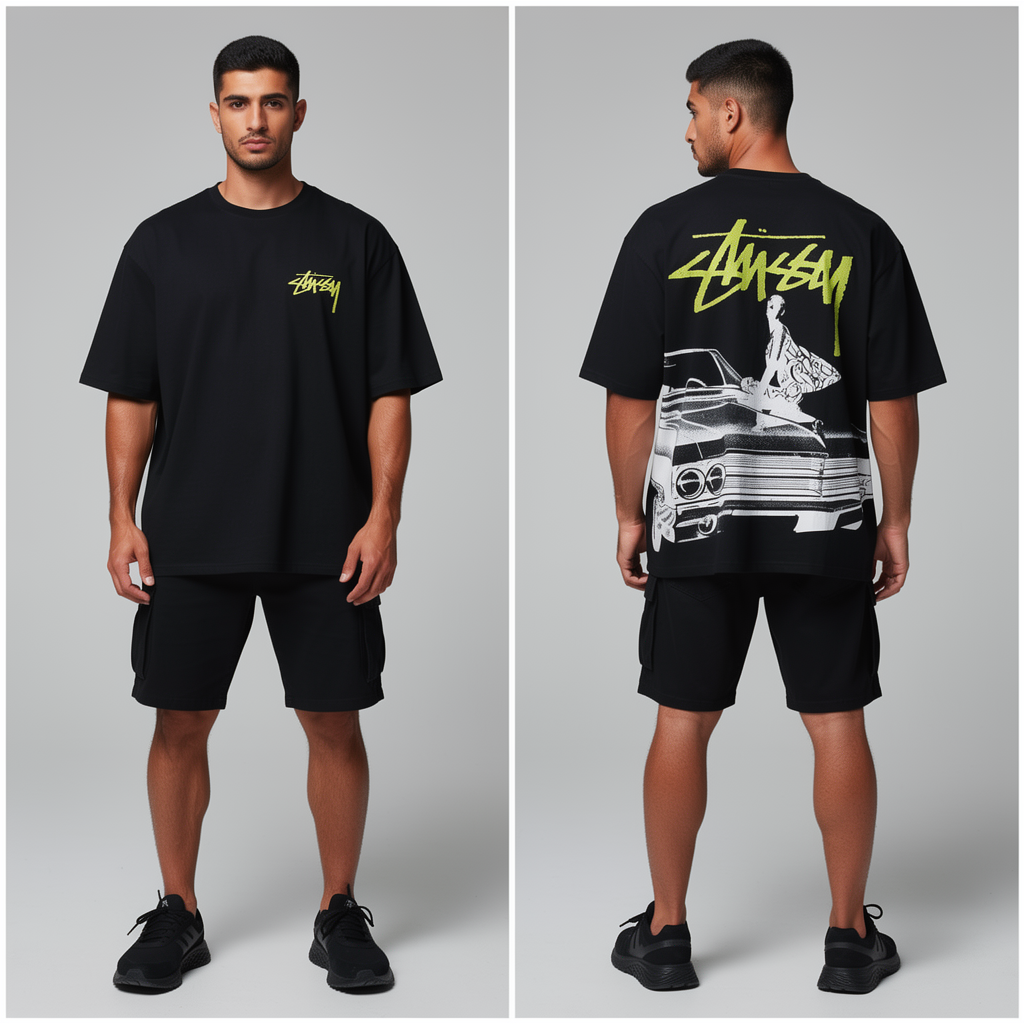 Stussy Beat Crazy Tee in Black