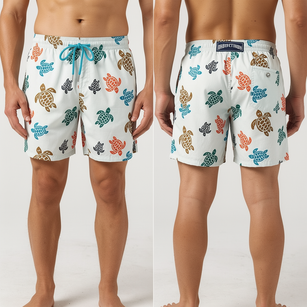 VILEBREQUIN
Ronde des Tortues Swim Shorts in Recycled Nylon + bag